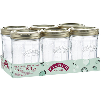 Kilner Wide Mouth Preserve Jars Set of 6 350ml