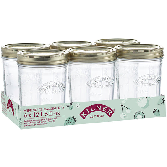 Kilner Wide Mouth Preserve Jars Set of 6 350ml