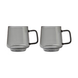 Blend Sala Glass Mug 400ml Set of 2 - Charcoal by Maxwell & Williams