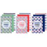 Ladelle Arise Good Vibes Kitchen Towel 3 Pack - Assorted Colours