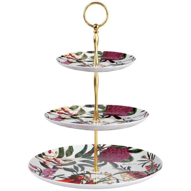Maxwell and Williams Royal Botanic Gardens Australian Botanics 3 Tiered Cake Stand Gift Boxed