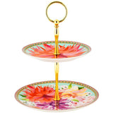 Maxwell and Williams Teas and Cs Dahlia Daze 2 Tiered Cake Stand Sky Gift Boxed