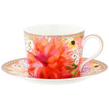 Maxwell and Williams Teas and Cs Dahlia Daze Cup & Saucer 240ML Pink Gift Boxed