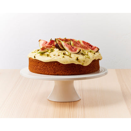 White Basics Diamonds Footed Cake Stand 25cm Gift Boxed