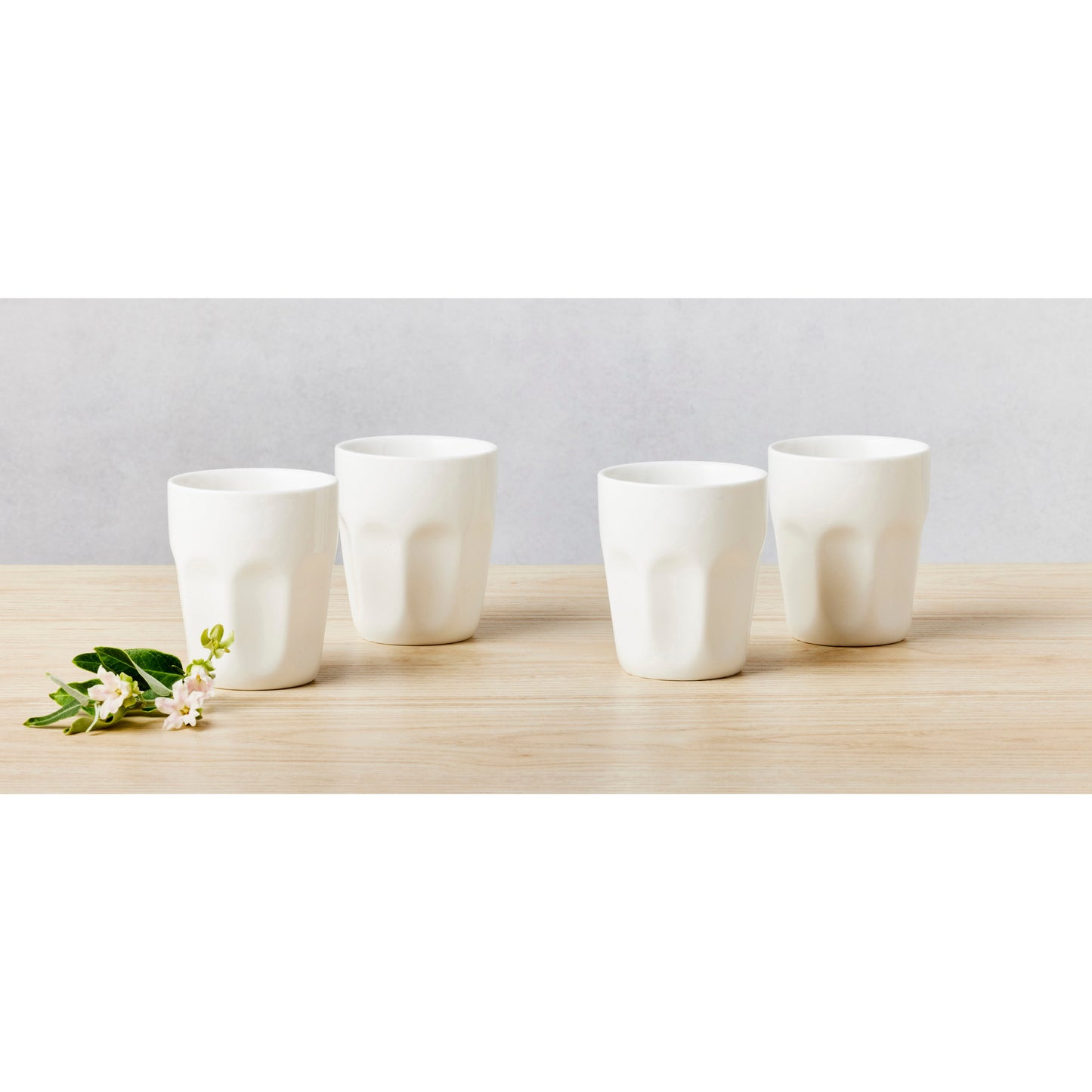 White Basics Latte Cup 200ML Set of 4 Gift Boxed