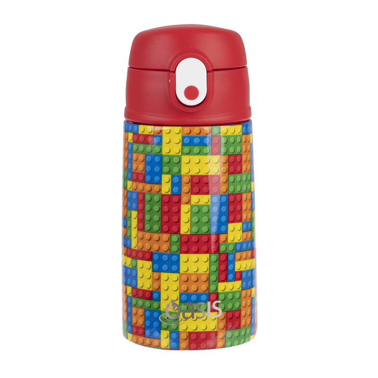 Oasis Kids Drink Bottle With Sipper 400ml Bricks