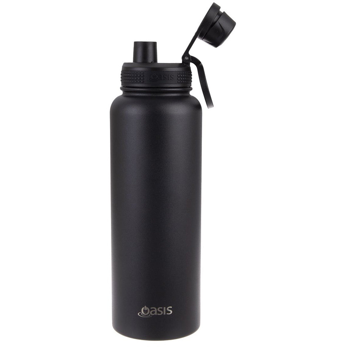 Oasis Insulated Challenger Bottle with Screw Cap 1.1L Black