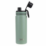 Oasis Insulated Challenger Bottle with Screw Cap Sage Green - Full Bottle Lid Open