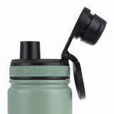 Oasis Insualted Challenger Bottle with Screw Cap Sage Green - Lid Open