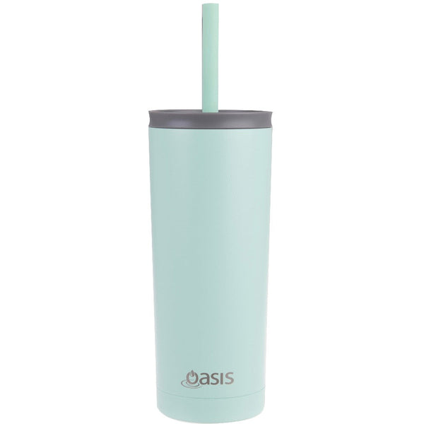 Super Sipper Insulated Tumbler With Silicone Straw 600ml Mint, Oasis