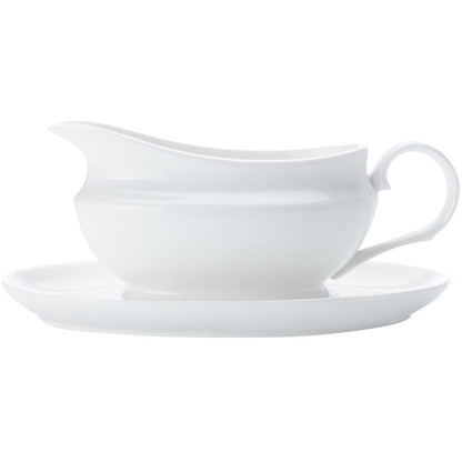 Maxwell & Williams White Basics Gravey Boat & Saucer 550ml