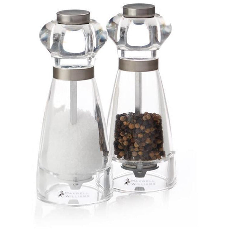 MW Dynasty Acrylic Salt & Pepper Mill Set 16cm Gift Boxed Maxwell and