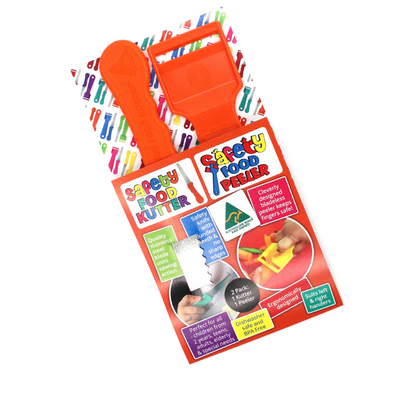 Kiddies Food Kutter Safety Food Kutter and Safety Food Peeler Twin Pack Orange