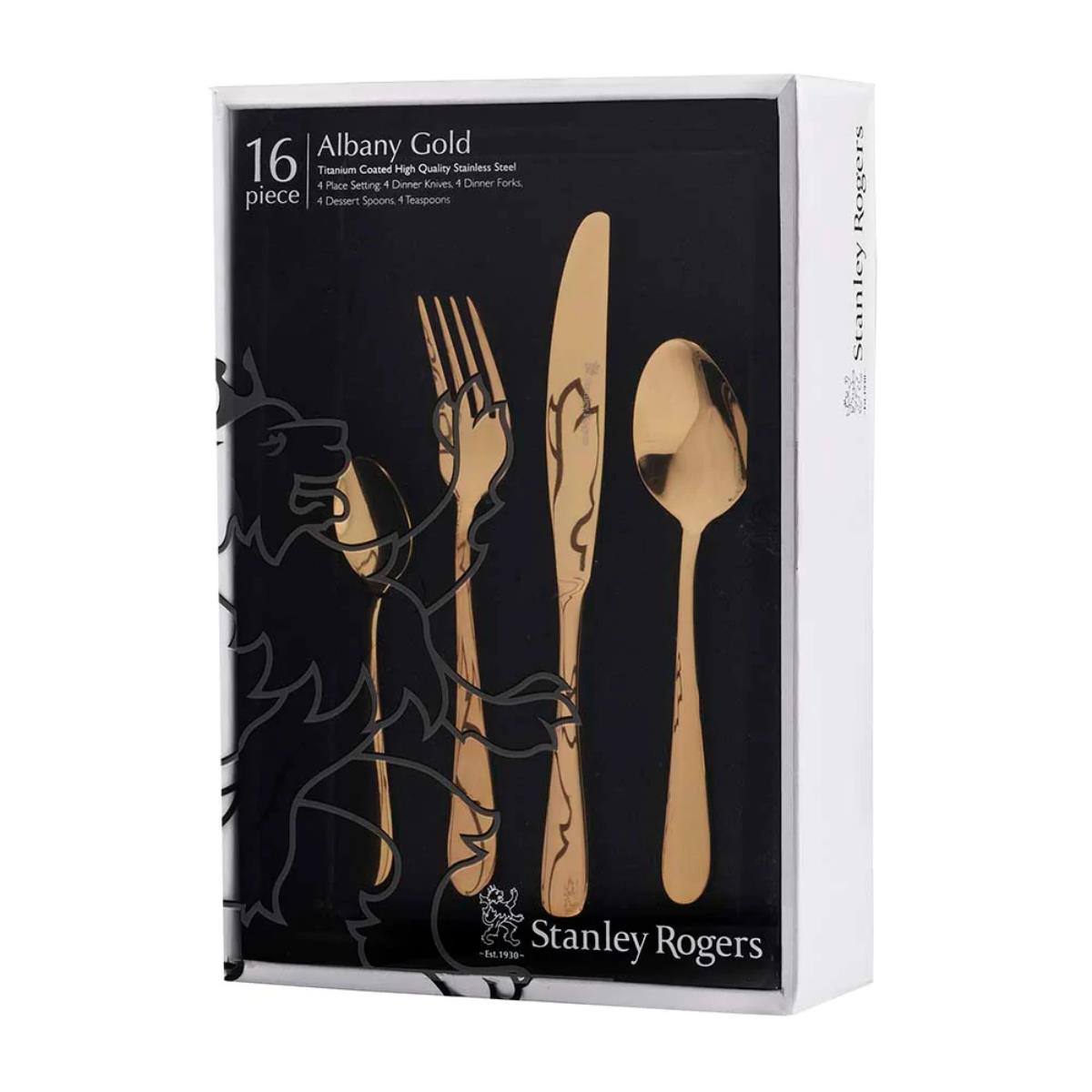 Stanley Rogers Albany 16 Piece Cutlery Set Gold