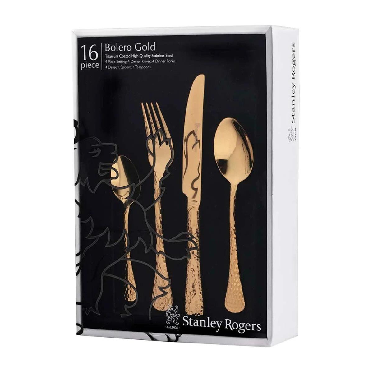 Stanley Rogers Bolero 16 Piece Cutlery Set Gold