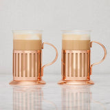 Maxwell & Williams Blend Columbia Glass with Frame 250ml Set of 2 - Rose Gold