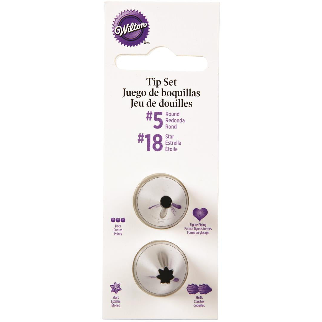 Wilton Round & Star Tip Set - #5 & #18