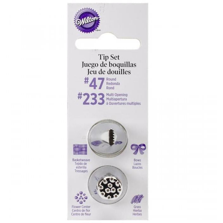Wilton Basket Tip #47 & Multi Opening #233 Tip Set