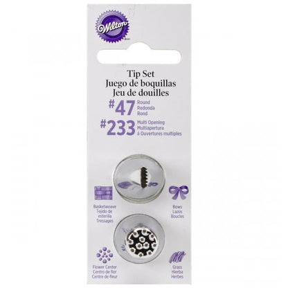 Wilton Basket Tip #47 & Multi Opening #233 Tip Set