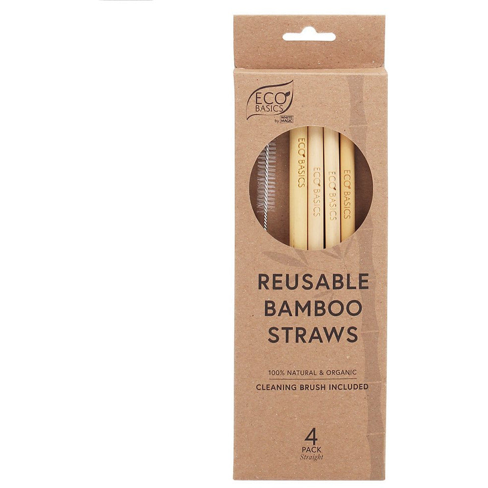 Eco Basics Reusable Bamboo Straws| White Magic | Matchbox