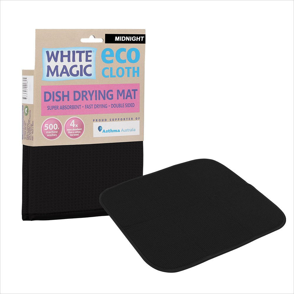 White Magic Eco Cloth Dish Drying Mat Midnight