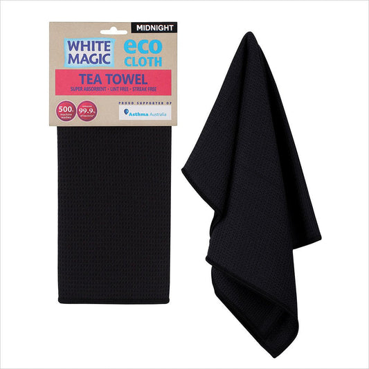 White Magic Eco Cloth Tea Towel Single - Midnight