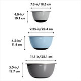 Oxo Good Grips 3pce Insulated Mixing Bowl Set - Dimensions